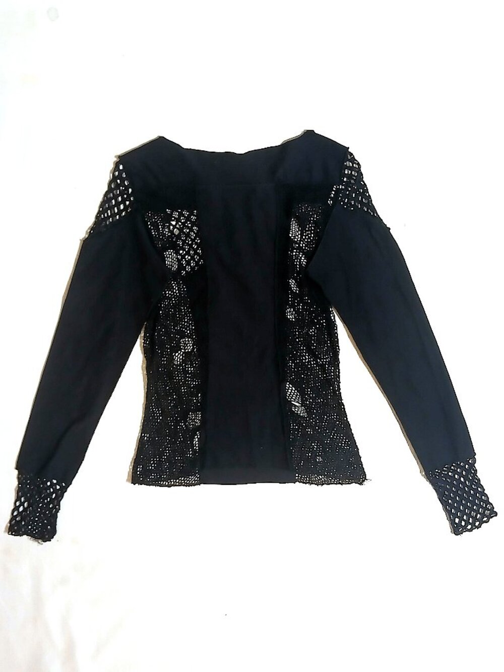 Vintage Y2K Lili Rose Women’s M Black Mesh Lace Stretch Top Goth Alt - Picture 2 of 6